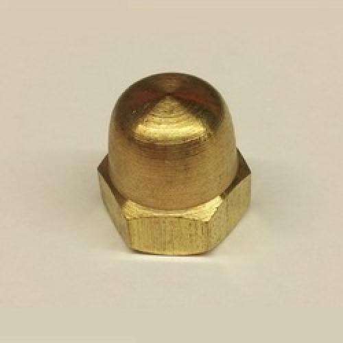 M6        DOME NUTS  BRASS S/COL