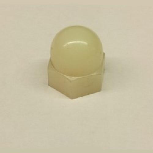 M8           WHITE NYLON  DOME NUT