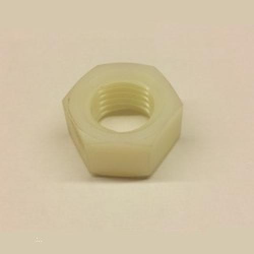 M12          WHITE NYLON  HEX FULL NUT