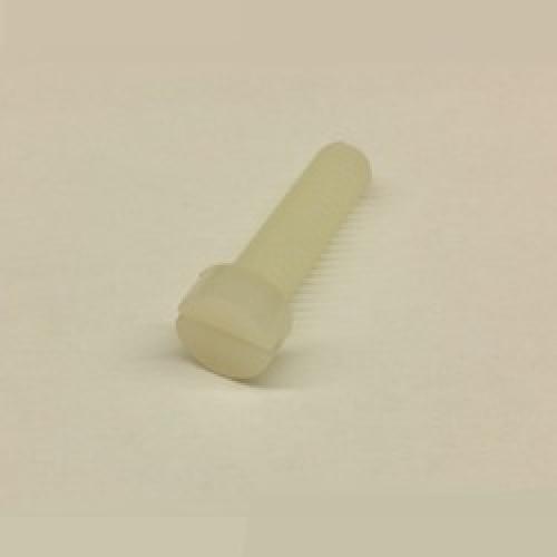 M3  x 25     WHITE NYLON  SLOT CHEESE HD SCREW