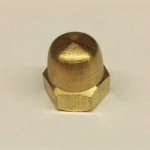 M3        DOME NUTS  BRASS S/COL