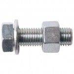 M12 x 40 CE ASSEMBLED SET  NUT+WASHER, 8.8 HT BZP CE APPROVED - BS EN15048